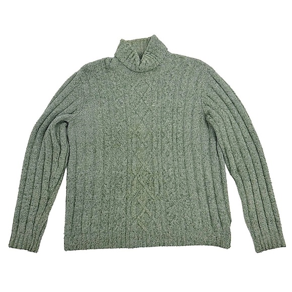 Eddie Bauer Chunky Turtle Neck Boxy Ribbed & Cable Knit Nubby Sweater Size Large - Picture 1 of 5